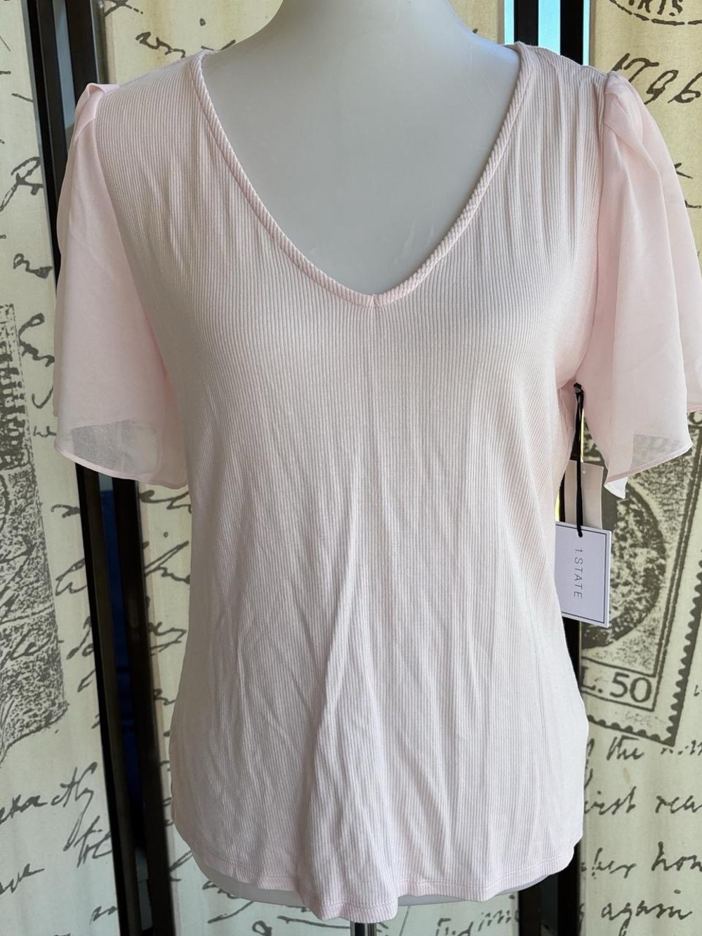 1 state flutter sleeves top blouse